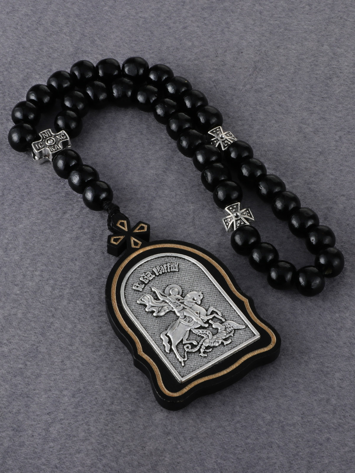 Streetwear Brand Accessories - Chapelet en bois orthodoxe russe, icône