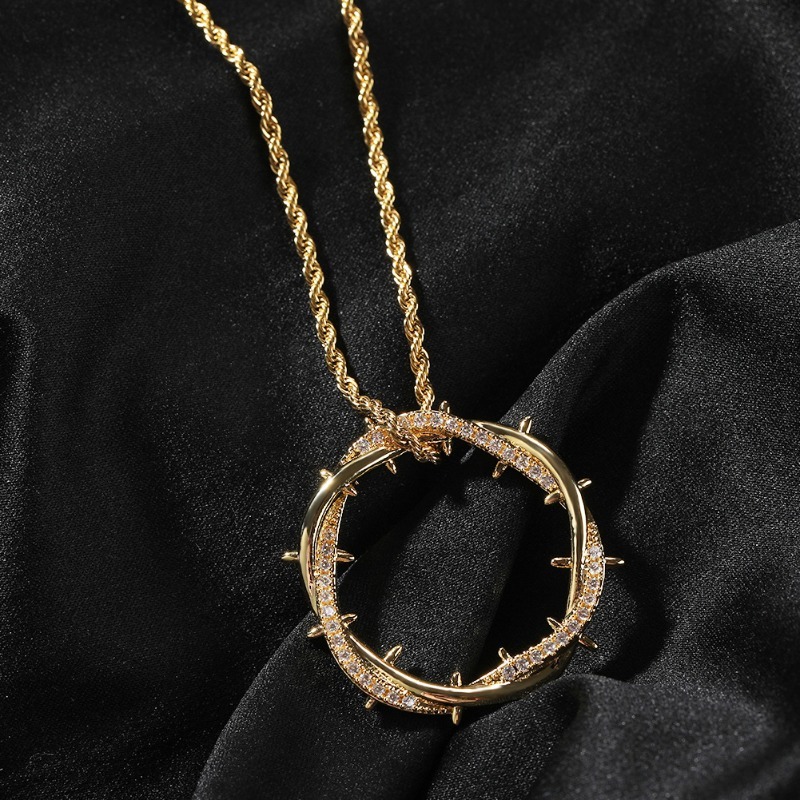 Streetwear Brand Accessories - Collier pendentif couronne de épines rétro,