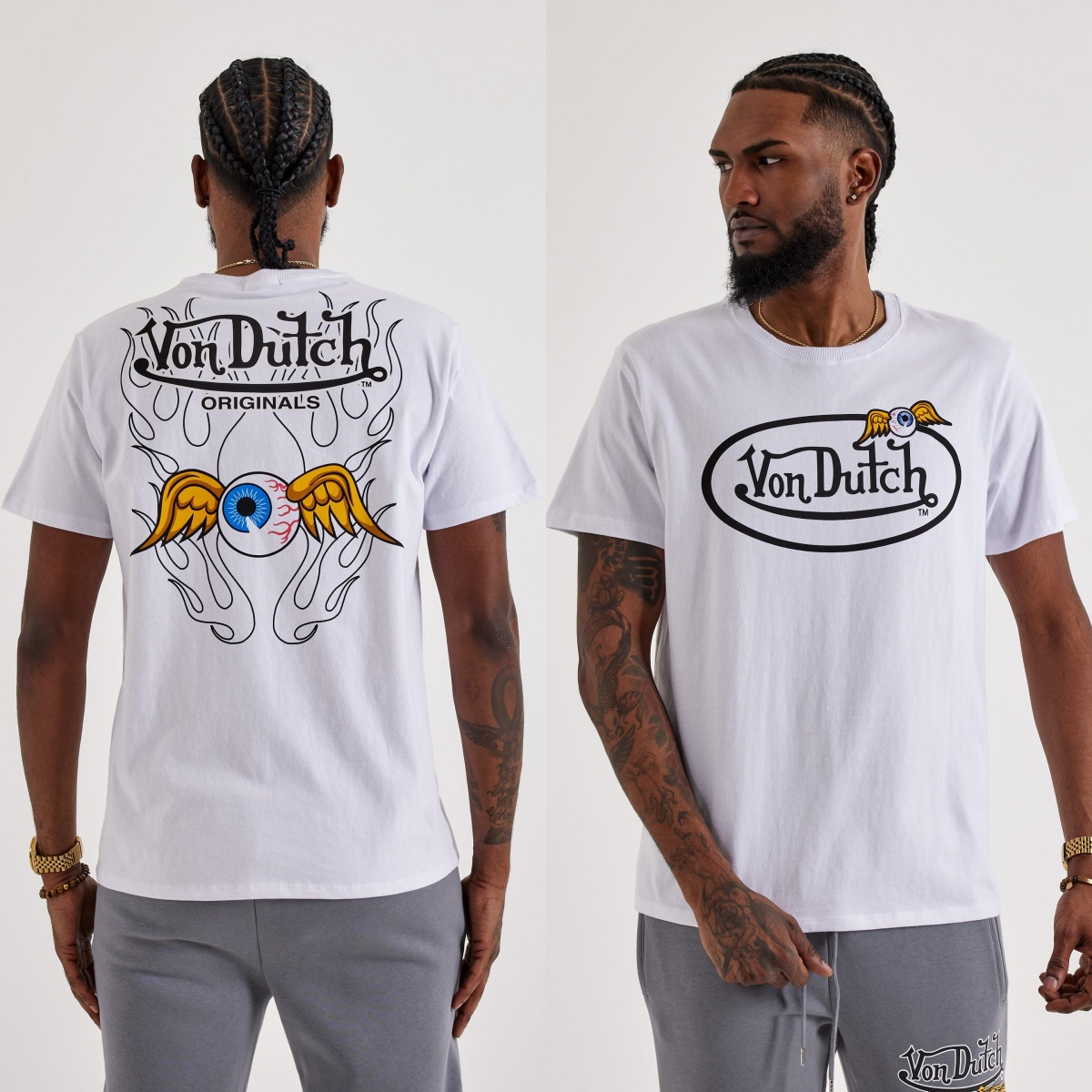 Streetwear Brand With Eye - T-shirt en coton avec logo Flying